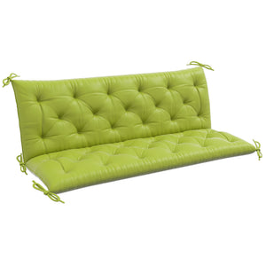 Porch Swing Cushion Garden Bench Cushion with Backrest, Non-Slip 3-Seater Thick Pad, Swing Chair Mat Replacement for Indoor and Outdoor, 59.1" x 38.6", Light Green