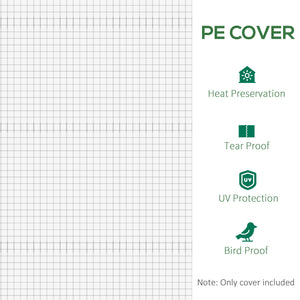 3 x 2 x 2m Greenhouse Replacement Cover ONLY Winter Garden Plant PE Cover for Tunnel Walk-in Greenhouse with Roll-up Windows Door Outdoor, White