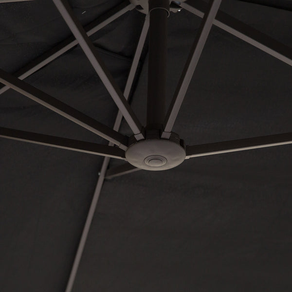 4.6m Garden Parasol Double-Sided Sun Umbrella Patio Market Canopy Shade Outdoor Black - NO BASE