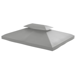 13.1' x 9.8' Gazebo Replacement Canopy 2 Tier Top UV Cover Pavilion Garden Patio Outdoor, Light Grey (TOP ONLY)