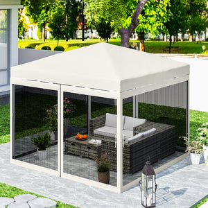 Gazebo Mosquito Netting, Replacement Mosquito Netting with Zippers for 10' x 10' Pop-Up Canopy Tent, 2 Panel Mesh Netting Screen Walls (Mosquito Net Only)
