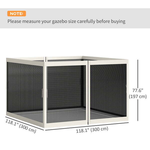 Gazebo Mosquito Netting, Replacement Mosquito Netting with Zippers for 10' x 10' Pop-Up Canopy Tent, 2 Panel Mesh Netting Screen Walls (Mosquito Net Only)