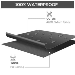 L-Shaped Garden Furniture Cover, 420D Oxford Fabric Rattan Corner Sofa Cover with PU Coating, Waterproof Anti-UV Dustproof Windproof, Black, 250 x 250 x 79cm