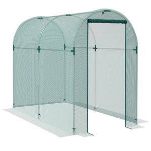 Fruit Cage Bird Netting, Heavy Duty Fruit and Vegetable Protection Tent with Zipped Door, Anti Bird, Insects, Small Animals, 1.2 x 2.4 x 1.9m, Green