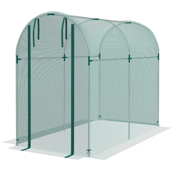 4' x 8' Crop Cage, Plant Protection Tent with Zippered Door and Galvanized Steel Frame, Fruit Cage Netting Cover for Garden, Yard, Lawn, Green