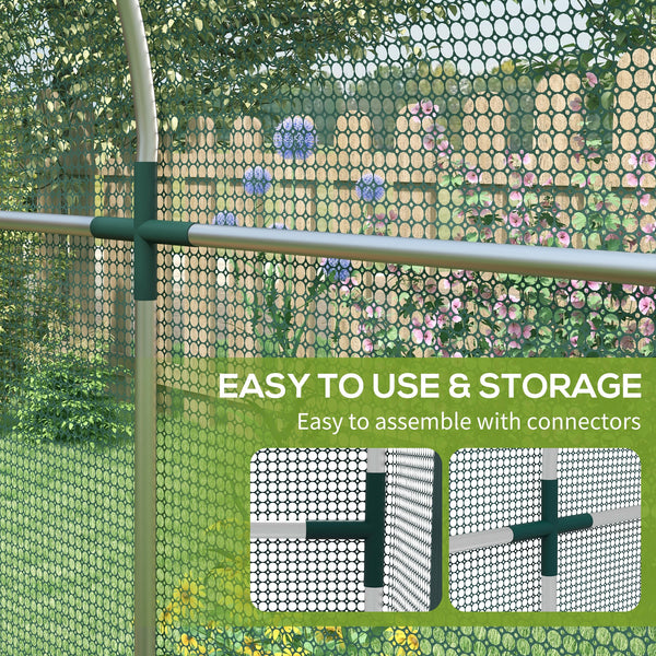 4' x 8' Crop Cage, Plant Protection Tent with Zippered Door and Galvanized Steel Frame, Fruit Cage Netting Cover for Garden, Yard, Lawn, Green