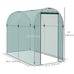 4' x 8' Crop Cage, Plant Protection Tent with Zippered Door and Galvanized Steel Frame, Fruit Cage Netting Cover for Garden, Yard, Lawn, Green
