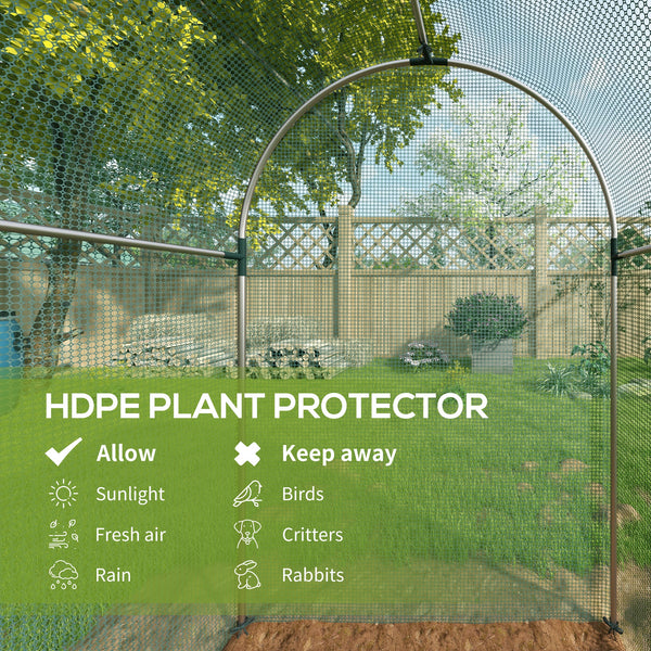 4' x 8' Crop Cage, Plant Protection Tent with Zippered Door and Galvanized Steel Frame, Fruit Cage Netting Cover for Garden, Yard, Lawn, Green