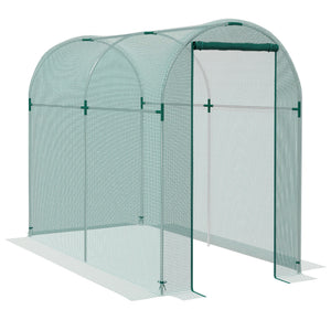 Fruit Cage Bird Netting, Heavy Duty Fruit and Vegetable Protection Tent with Zipped Door, Anti Bird, Insects, Small Animals, 1.2 x 2.4 x 1.9m, Green