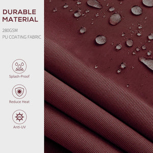  15' x 10' Retractable Awning, Patio Awning Sunshade Shelter with Manual Crank Handle, 280gsm UV Resistant Fabric and Aluminum Frame, for Balcony, Yard, Wine Red