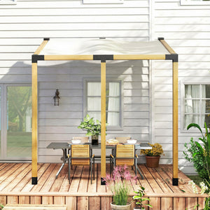 Pergola Kit, 15° Slanted Roof Pergola Bracket Kit with 4-Way/3-Way Corner Brackets, Post Bases, Wall Mounts for 4"x 4" (Actual 3.6" X 3.6") Lumber, 9 PCS DIY Hardware with Screws, Black