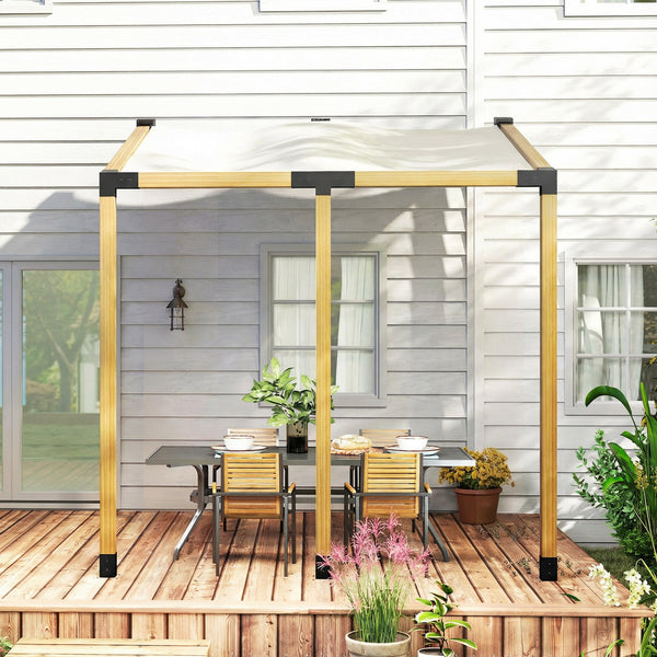 Pergola Kit, 15° Slanted Roof Pergola Bracket Kit with 4-Way/3-Way Corner Brackets, Post Bases, Wall Mounts for 4"x 4" (Actual 3.6" X 3.6") Lumber, 9 PCS DIY Hardware with Screws, Black