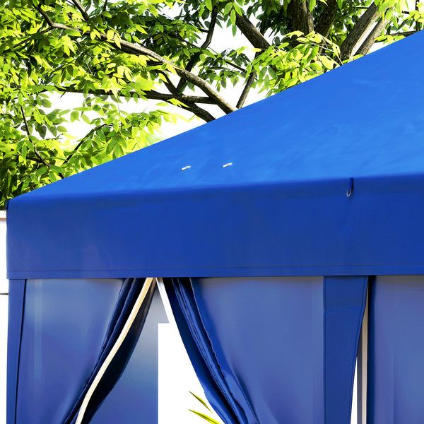 10' x 20' Pop Up Canopy with 6 Walls, Outdoor Easy Up Canopy Party Tent with Steel Frame, Drainage Holes, Instant Garden Shade Shelter with Carrying Bag, Blue