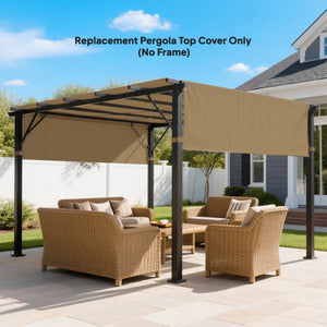 2 Pcs 16 x 4ft Pergola Canopy Replacement, UV Protection Pergola Shade Cover, Easy to Install, for 10 x 10ft Pergola, Cover ONLY, Sand