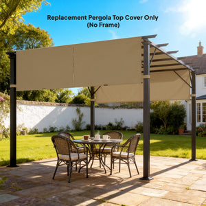 2 Pcs 16 x 4ft Pergola Canopy Replacement, UV Protection Pergola Shade Cover, Easy to Install, for 10 x 10ft Pergola, Cover ONLY, Sand