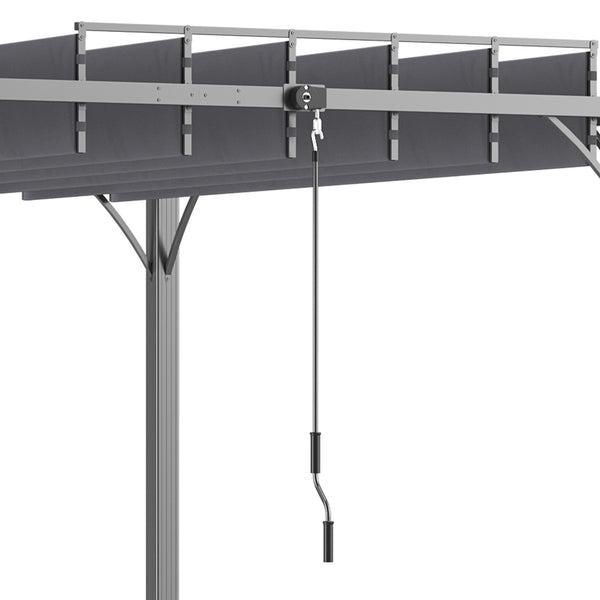 3 x 3(m) Outdoor Louvered Pergola with Adjustable Roof, AluminIum Patio Gazebo Canopy with Ground Stakes for Patio, Lawn, Garden, Grey