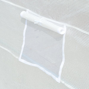 6 x 3 x 2m Greenhouse Replacement Cover ONLY Winter Garden Plant PE Cover for Tunnel Walk-in Greenhouse with Roll-up Windows Door Outdoor, White