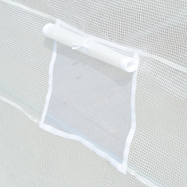 6 x 3 x 2m Greenhouse Replacement Cover ONLY Winter Garden Plant PE Cover for Tunnel Walk-in Greenhouse with Roll-up Windows Door Outdoor, White
