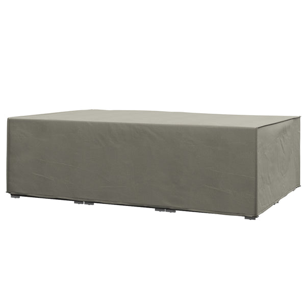 Garden Furniture Cover, Oxford Fabric Outdoor Rectangular Rattan Furniture Cover with PE Coating, Waterproof, Windproof, Anti-UV, 222 x 155 x 67cm, Grey