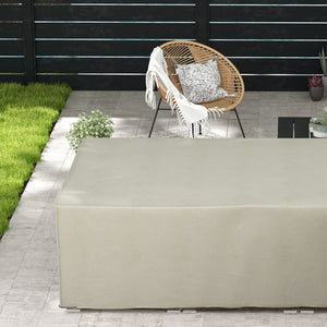 Garden Furniture Cover, Oxford Fabric Outdoor Rectangular Rattan Furniture Cover with PE Coating, Waterproof, Windproof, Anti-UV, 222 x 155 x 67cm, Grey