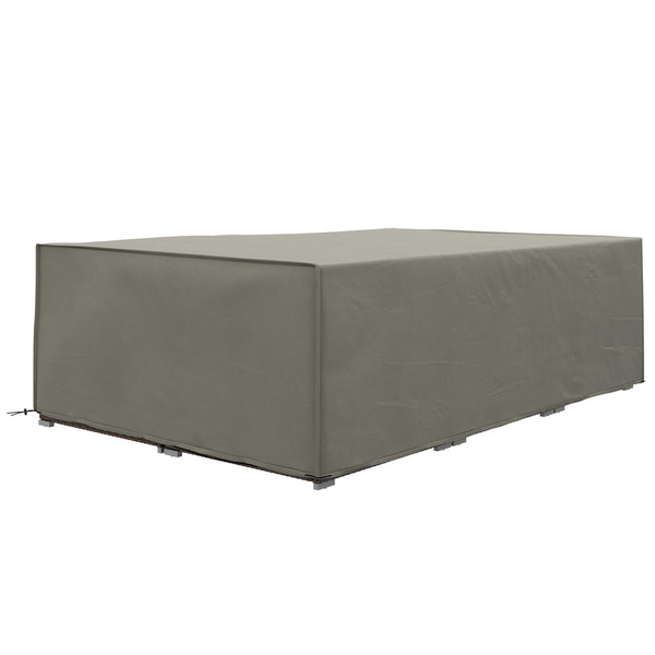 Garden Furniture Cover, Oxford Fabric Outdoor Rectangular Rattan Furniture Cover with PE Coating, Waterproof, Windproof, Anti-UV, 222 x 155 x 67cm, Grey