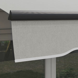  8' x 6.5' Retractable Awning, Patio Awning Sunshade Shelter with Manual Crank Handle, 280gsm UV Resistant Fabric and Aluminum Frame, for Balcony, Yard, Light Grey