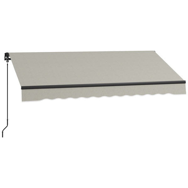  8' x 6.5' Retractable Awning, Patio Awning Sunshade Shelter with Manual Crank Handle, 280gsm UV Resistant Fabric and Aluminum Frame, for Balcony, Yard, Light Grey