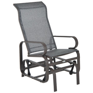 Outdoor Gliding Rocking Chair with Sturdy Metal Frame Garden Comfortable Swing Chair for Patio, Garden and Poolside, Grey