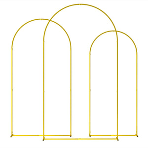 Wedding Arch, 7/6.5/6 ft Metal Balloon Arch Backdrop Stand Set of 3 for Birthday Party, Bridal Shower, Graduation, Ceremony, Banquet Decorations, Gold