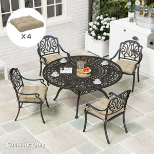 4-Piece Patio Chair Cushions Pillows, 19" x 19" x 4" Patio Cushions Set with Ties for Indoor Outdoor Garden Furniture