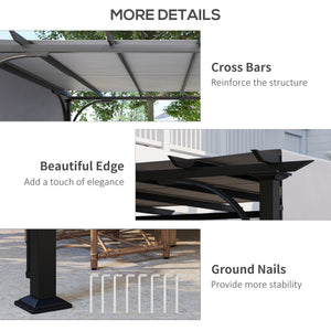 10' x 10' Outdoor Pergola Patio Gazebo Canopy Sun Shelter with Steel Frame, Grey