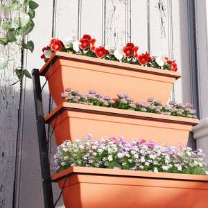 5-Tier Raised Garden Bed with 5 Planter Boxes, Outdoor Plant Stand Grow Containers with Leaking Holes for Balcony Patio Outdoor, Red