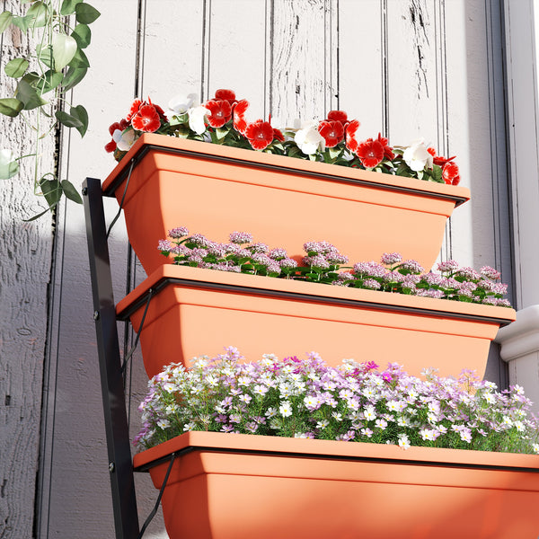 5-Tier Raised Garden Bed with 5 Planter Boxes, Outdoor Plant Stand Grow Containers with Leaking Holes for Balcony Patio Outdoor, Red