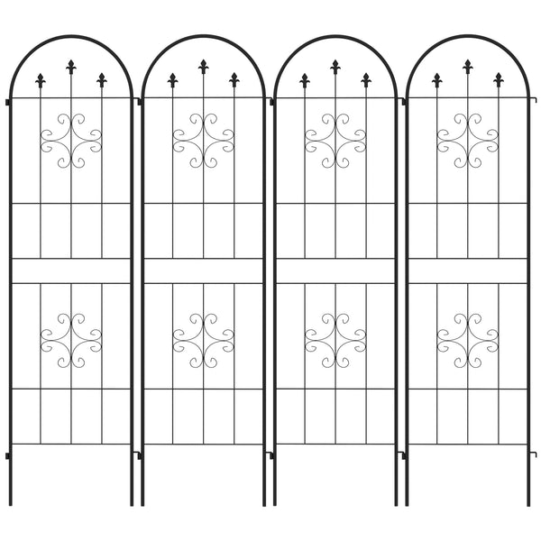 4 Pack Garden Trellis, 20" x 71" Plant Support Metal Trellis for Climbing Plants Flowers, Arrow Design