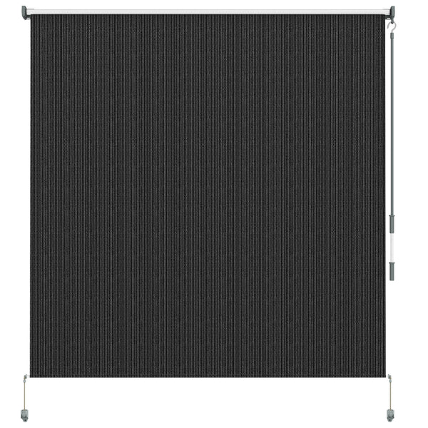6'W x 6'H Roller Shades, Outdoor Blinds Cordless Roll Up Shade for Porch Balcony Gazebo, Black