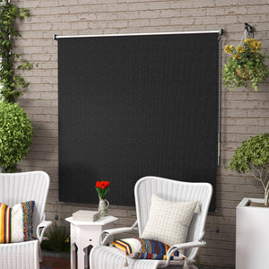 6'W x 6'H Roller Shades, Outdoor Blinds Cordless Roll Up Shade for Porch Balcony Gazebo, Black