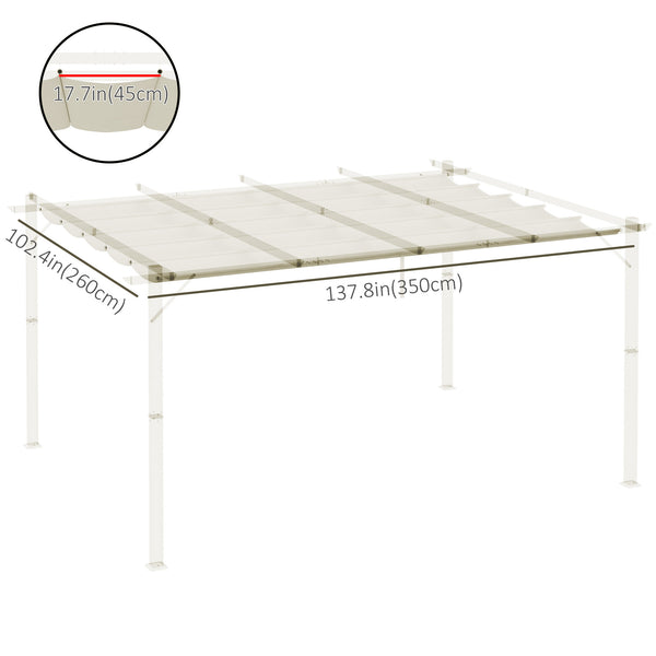 Retractable Replacement Pergola Canopy for 10' x 13' Pergola, Pergola Cover Replacement, Cream White