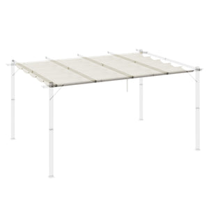 Retractable Pergola Shade Cover, Replacement Canopy Fabric for 4 x 3 (m) Pergola, Gazebo Retractable Roof, Cream White