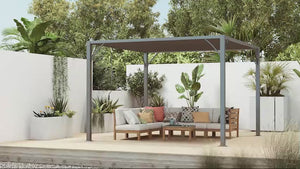 3 x 3m Aluminium Gazebo Canopy with Adjustable Roof & Ground Stakes for Patio, Garden, Grey