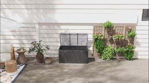 100 Gallon Lockable HDPE Deck Box, Waterproof and Lockable