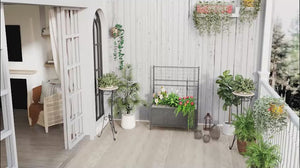Galvanised Raised Garden Bed with Trellis & Drainage Holes 35.4" x 15.7" x 47.2" Black