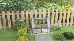 4' x 3' Galvanized Raised Garden Bed with PVC Greenhouse Cover, Outdoor Planter Box, Clear