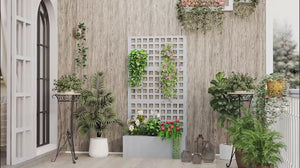 Galvanized Raised Garden Bed with Trellis, 35" x 16" x 70", Gray