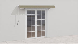 2.5 x 2m Manual Retractable Awning Canopy with Winding Handle for Garden, Patio, Wine Red
