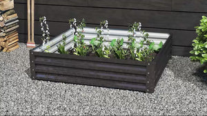 Galvanized Raised Garden Bed for Growing Vegetables, Flowers, Herbs, Succulents, 4' x 4' x 1', Gray