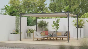 Toile de rechange rétractable pour pergola de 3 m x 4 m, gris foncé