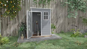 Abri de jardin 1,5 m x 0,9 m avec porte et fenêtre verrouillables, étanche, gris