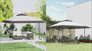 13' x 13' Pop Up Canopy Tent, UPF50+ Sun Protection, Height Adjustable with Sand Bags, Gray