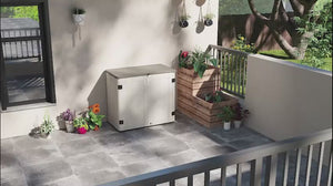 185 Gallon Waterproof Deck Box with Openable Top & Lockable Doors