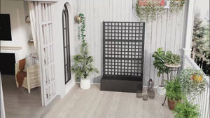 Galvanized Raised Garden Bed with Trellis, 43" x 16" x 70", Black